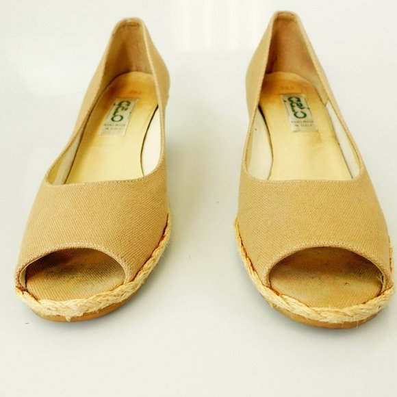 Beige Wedge 8 38.5 Womens Shoes Sandals Casual Slip On Heels Beige Mules‎ Calo - Picture 5 of 12